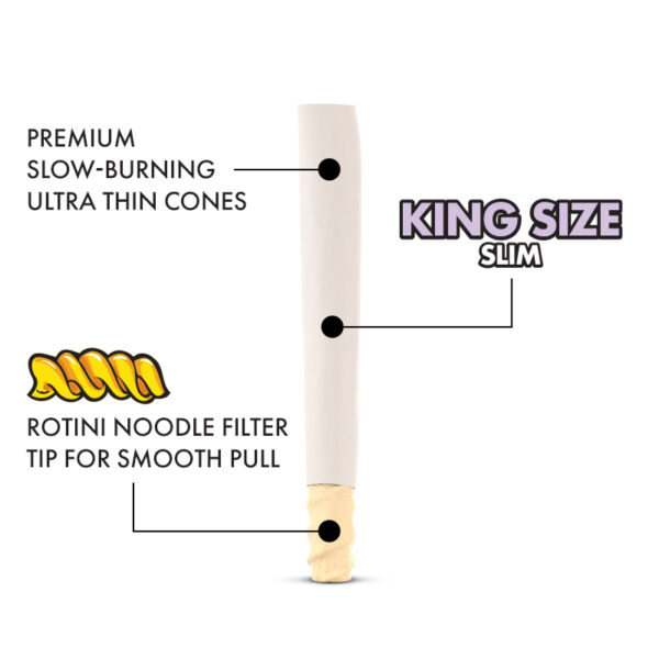 King Size Slim Ultra Thin Nudle Cones – 3ct - Image 2